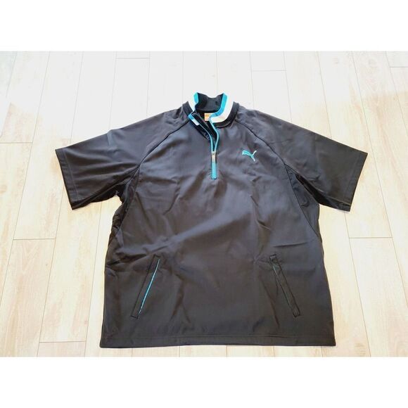 Puma XL Men's‎ Shirt SS Heavy Weather Resistant Half Zip 80's Look Zipper Pckts - Picture 1 of 11